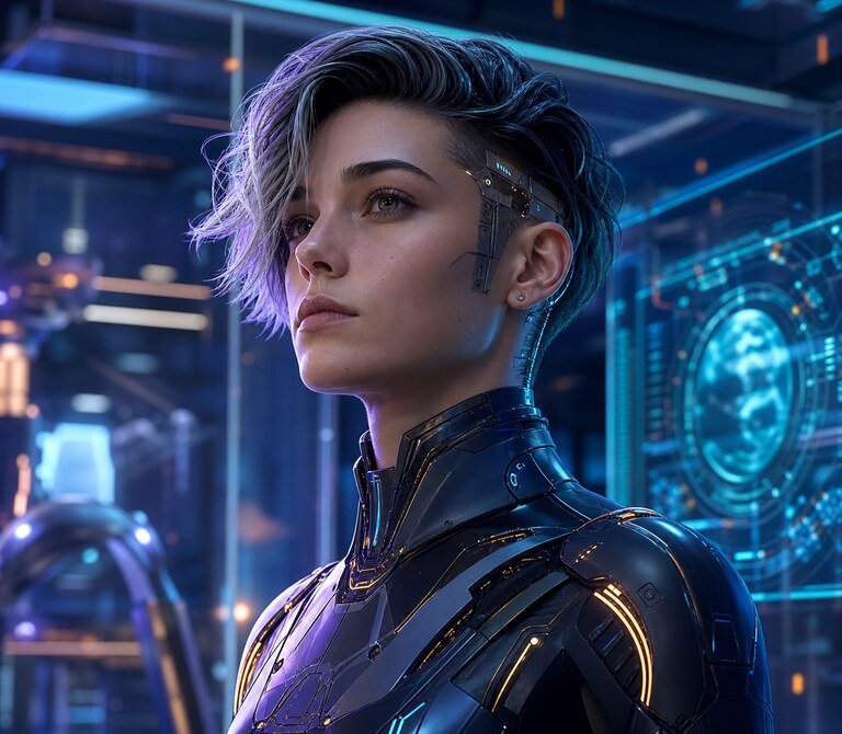Futuristic AI automation specialist